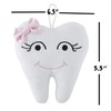 Stephan Baby Plush Tooth-Shaped Fairy Pillow, White with Pink Bow,