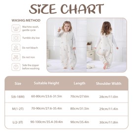 Toddler Sleep Sack with Feet 1.0 Tog Sleep Sack Toddler Sleeping Sack with Legs All Season Baby Sleeping Bag for Early Walkers 2-3T, Bear