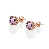 Rose Gold Flashed Sterling Silver Simulated Alexandrite Crown Stud Earrings