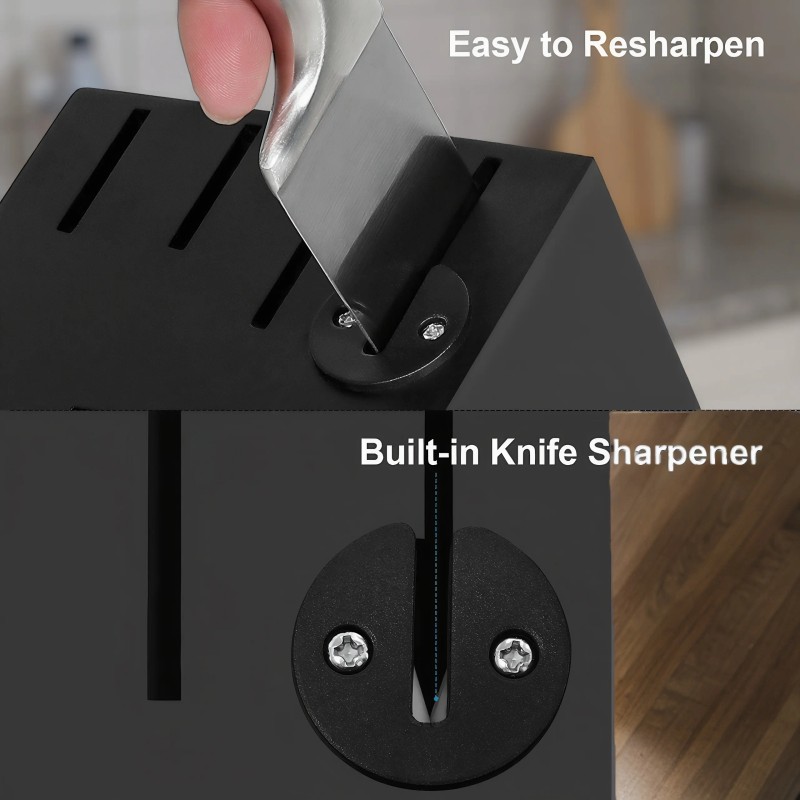 Kuisine Black 15-Piece High Carbon Stainless Steel Kitchen Knife Block