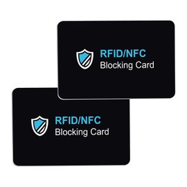 SHUXIA 2pcs RFID/NFC Blocking Card,RFID Blocking Cards for Men & Women,Credit Card Protector,Anti-Theft Contactless NFC Blocker,Slim Contactless NFC Bank Debit Credit Card Passport Protector Blocker