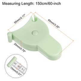 HARFINGTON Body Measure Tape 60" 150cm Automatic Telescopic Tape Measure Retractable Measuring Tape with Lock Pin & Push-Button for Body Measurements, Sewing, Fabric, Cloth, Green