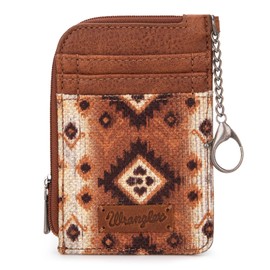 Montana West Wrangler Aztec Card Wallet for Women Western Credit Card Holder for Women Credit Card Wallet with Zipper Pocket WG130-W005BR