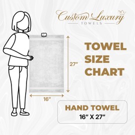 Custom Luxury Towels Toallas de mano con monograma Elige entre 100% algodón turco o fabricado en Estados Unidos Calidad de spa de lujo Juego de 2 Bordado hilo plateado script monograma