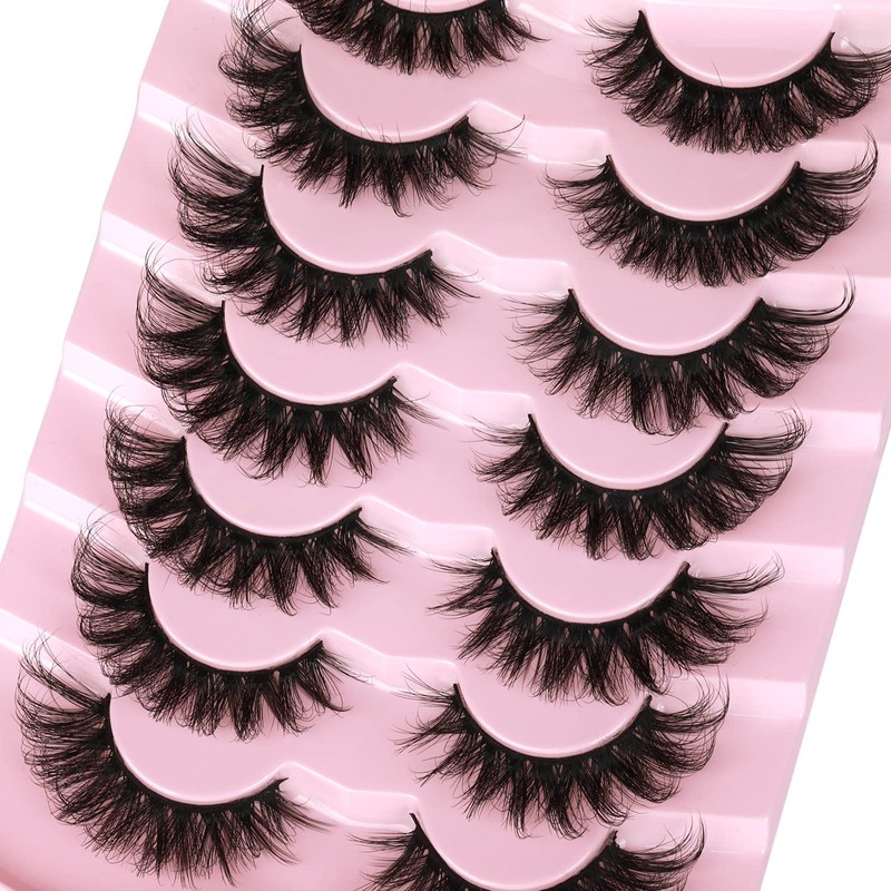 Mink Lashes Fluffy 6D False Eyelashes 17mm Wispy Cat Eye