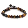 Keleny Multicolor Tigers Eye 8mm Round Beads Adjustable Braided Macrame
