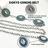 Xiokyo Boho Turquoise Concho Belt Heavy Metal Western Bling Rhinestone