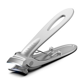 FERYES Heavy Duty Wide Jaw Opening Slant Curved Blade Nail Clippers for Men Thick Toenails, Ultra Sharp Professional Grade Toenail Clippers for Ingrown Tough Nails,Seniors- Silver