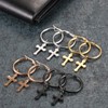 Cupimatch 4 Pairs Women Men Stainless Steel Clip Hinged Hoop