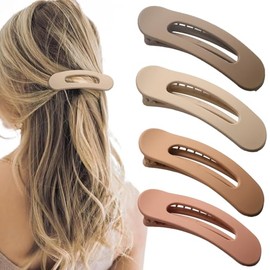 Haarklammer Flach – 4er Set Mattierte Flache Haarklammern für Frauen, Starker Halt, Rutschfest, Vielseitig für Dickes und Dünnes Haar