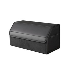 car organizers and storage for SUV,trunk organizer for sedan, leather foldable sleek box with lid,collapsible cargo bins, tool accessories containers,Collapsible Suede velvet (18 inch Covered)