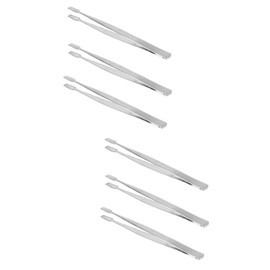 Baluue 6pcs Stainless Steel Stamp Tweezers Lightweight Non- Design for Easy Eyelash Application and Portable Eyelash Extensions Tool for Professionals and Users