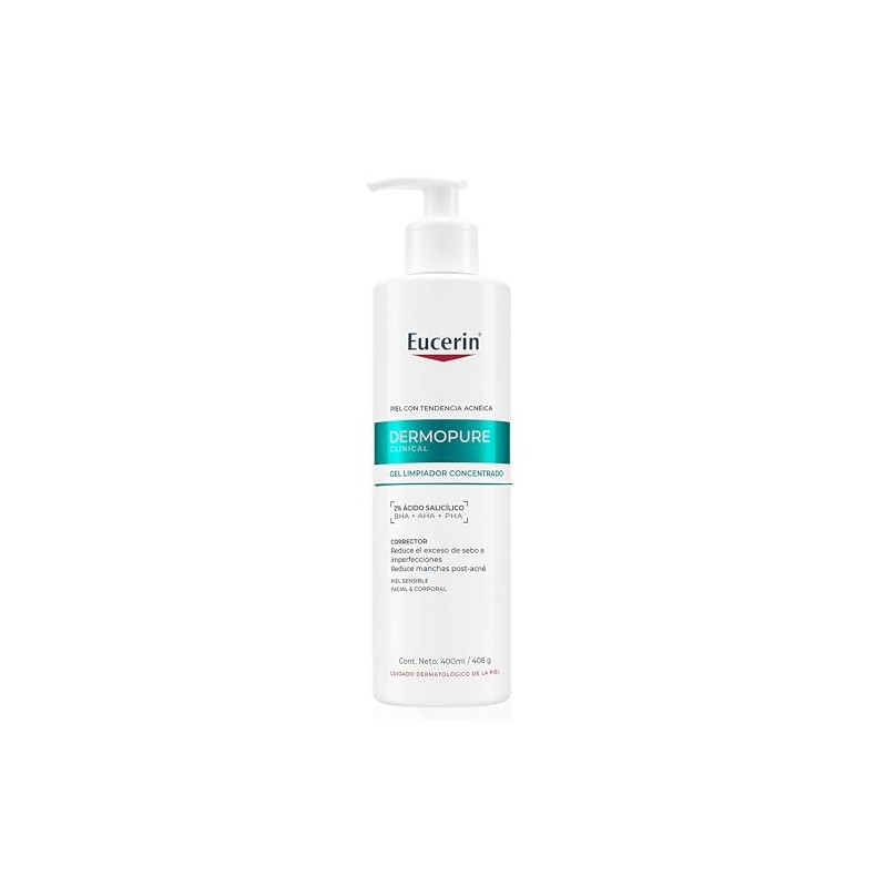 Eucerin Dermopure Gel Limpieza Concentrado 400ml Facial Ácido Salicílico Rostro