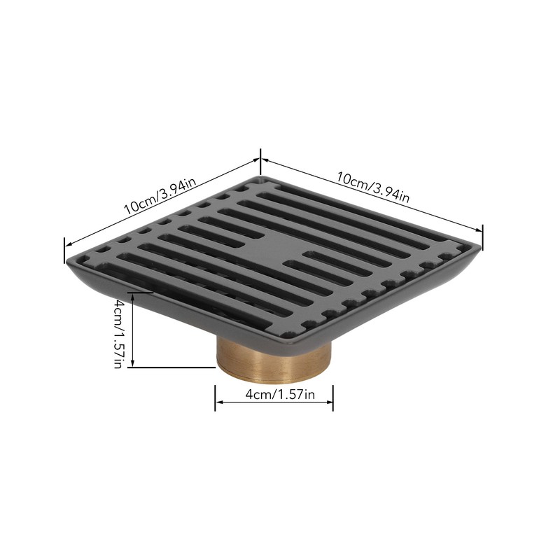 Floor Drain Stainless Steel Copper Gray Quadrangular Large Displacement Draining