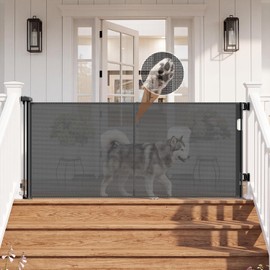 Reinforced 71" Wide Retractable Baby Gates, Prevent Crawling Under