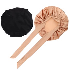 FOMIYES Satin Hair Bonnet Gorra de Dormir: 2 Unids Golden Sueño Gorra Peña de Pelo Sombrero Noche Gorra Elástica Transpirable Ducha Sombrero Cubierta de Pelo para Mujer