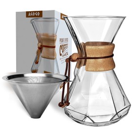 AGOGO Pour Over Coffeemaker Set Classic Series with Filter 10 Cups