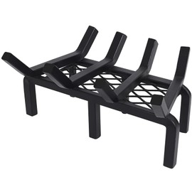 14 Inch Fireplace Grate with Ember Retainer,Cast Iron Fireplace Log Grate,Fireplace Log Holder,Heavy Duty Solid Steel Fireplace Wood Holder,Wood Stove Wrought Rack for Indoor Hearth Outdoor Fireplace