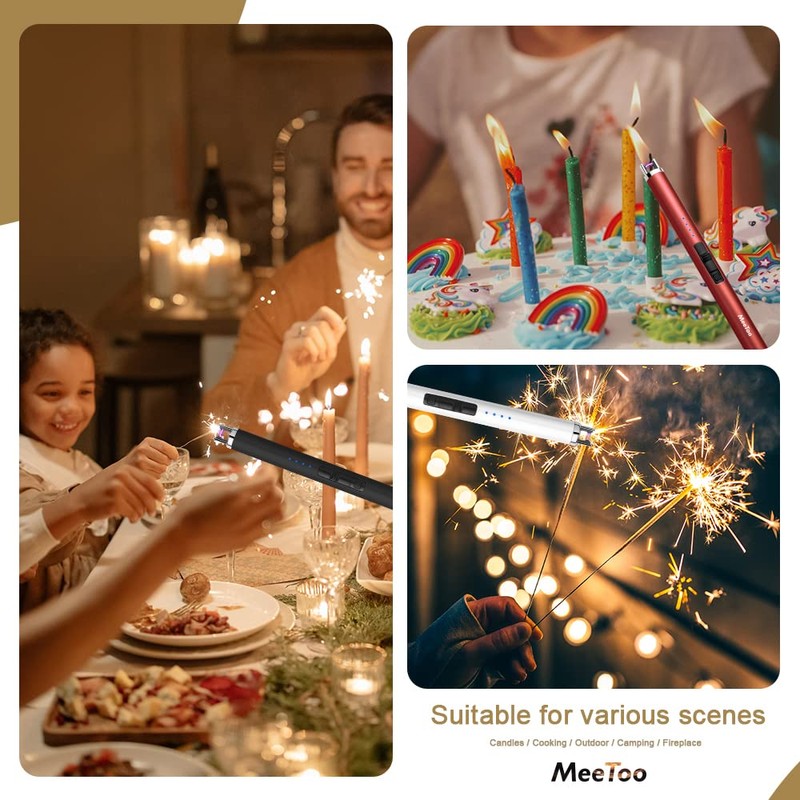 MeeToo Candle Lighter Electric Lighter Rechargeable USB Type-C Lighters for