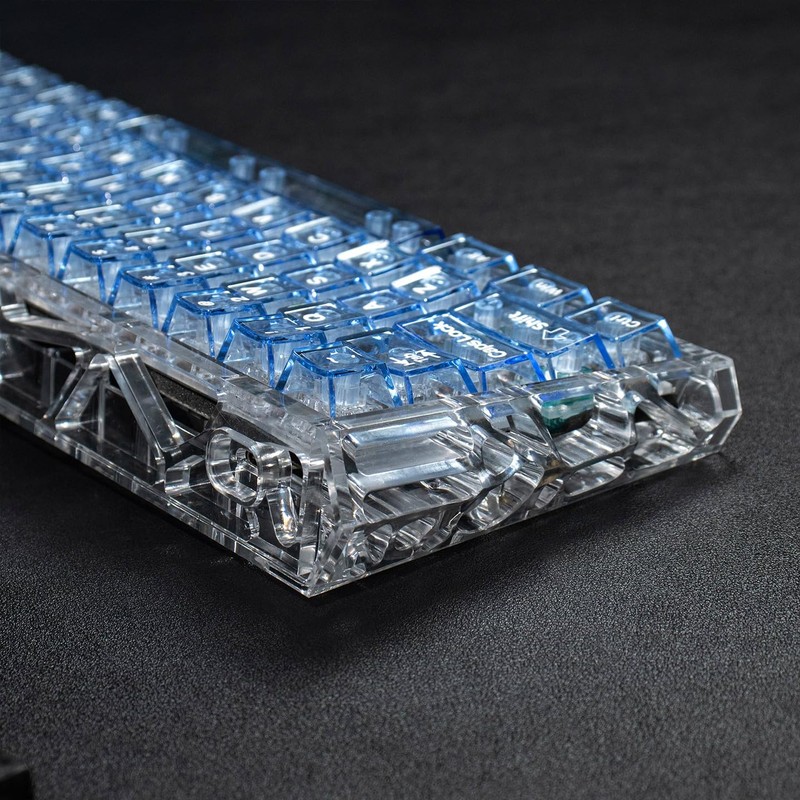 Mechanical Keyboard Case Transparent Keyboard Housing Compatible with Wooting60/HM66/Mad60/M6lite/Rakka Keyboard