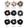 Vingtaine VINGTAINE Color Velour Scrunchie Hair Elastic, Simple Hair Accessory,