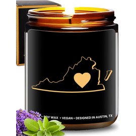Virginia Candle, Unique Virginia Themed Gifts for Men and Women, Best State Souvenir Gifts for Moving Away, Thoughtful Home Sick Presents, Ideal for Birthday, Christmas, Graduation, Gift Ready