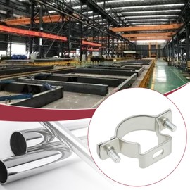 EMSea Pack of 8 Galvanised Steel Pipe Clamps M32 Pipe Spacer Clamp Suitable for Pipes with 30-38 mm Diameter Robust Bracket for Sanitary Heating and Ventilation Technology and Construction