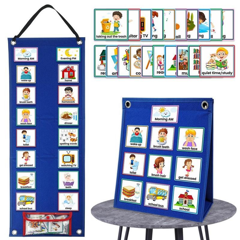 Visual Schedule Chart for Kids Daily Routine Card, 1 Set