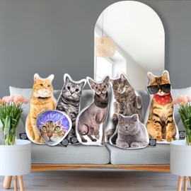 3D Cat Custom Pillow, 3D Designed Favorite Cat Pillow, Cat Customized Pillow, Cat Stuffed Animals, Fluffy Cat Plush Pillow, Cat Squishy Pillow for Couch, Bed, Decor & Keepsake - 10" Mini