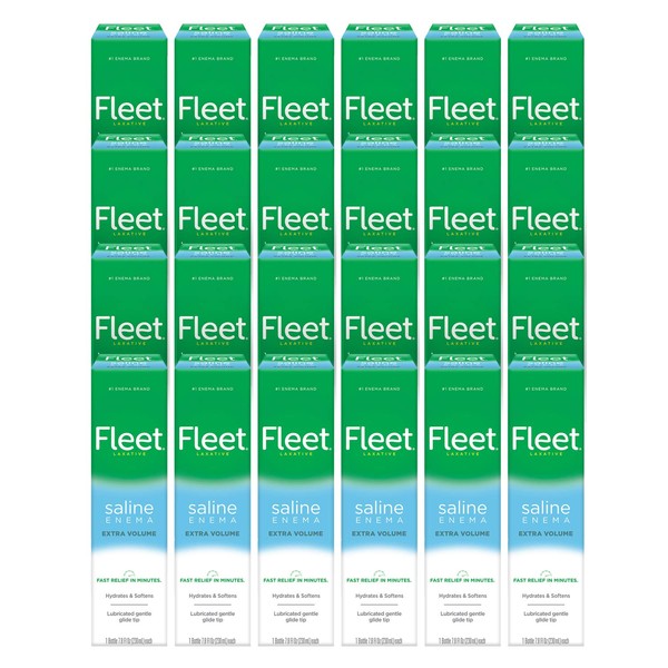 Fleet Laxative Saline Extra Enema for Adult Constipation, 7.8 fl oz, 24 Pack