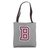Monogram Pink Black White College Initial B Tote Bag