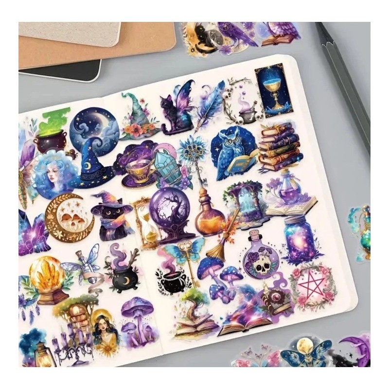 Unbranded 10pcs P.E.T. Magic Spells Stickers- DIY Crafts & Cards,