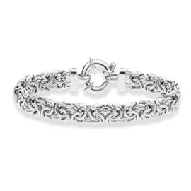 Miabella Italian 925 Sterling Silver, 18Kt Gold Plated 9mm Byzantine Bracelet for Women, Handmade in Italy (SI, Length 8 Inches)