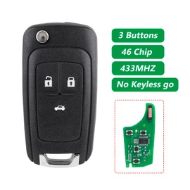 433MHz ID46 Chip 3 Buttons Car Remote Key For Opel Vauxhall Astra J Corsa E Insignia Zafira C Mokka No Keyless go with Screwdriver Key Ring