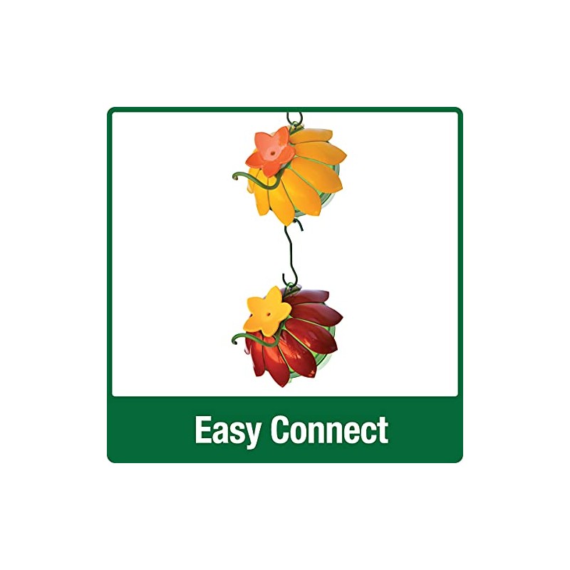 Wild Wings WWSFHF5 So Real Single Flower Hummingbird Feeder, Red/Yellow