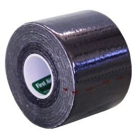 Kinesiology Tape - Choose Your Color! - Muscle Wrap - Adhesive Cotton Bandage (Black)