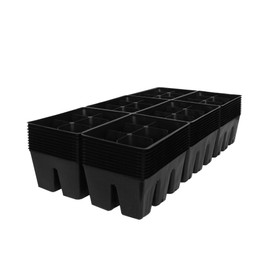Handy Pantry Black Plastic Garden Tray Inserts - 10 Sheets of 36 Planting Pot Cells Each - 2x3 Nested x6 Configuration - Perforated - Nursery, Greenhouse, Gardening