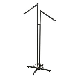 SSWBasics Vintage Collection 2-Way Clothing Display Rack - Sleek Retail Clothing Rack with Slant Arms for Garment Display (48"-72"H 3" Increments) - Sturdy Clothes Rack for Boutique, Thrift Store, and