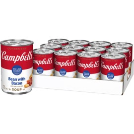 Campbell’s Condensed 25% Less Sodium Bean With Bacon Soup, 11.25 oz Can (12 Pack)