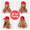 IEBIYO Hat Wig Blonde Baseball Cap with Wavy Hair for