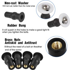 Toilet Seat Fixed Screw, 4 Pieces Toilet Seat Attachment from the Top, Screws for Toilet Seat, Universal Toilet Seat Mounting Set, Expansion Bolts Made of Rubber Toilet Seat Screws Accessories