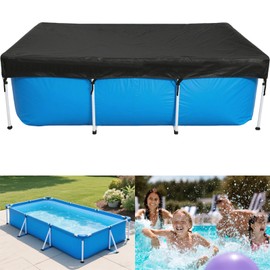 118 x 78 inch Rectangle Pool Cover 9.8 x 6.5 ft Rectangular Frame Pool Covers 10 x 6 Garden Outdoor Above Ground Swimming Pool Shades Hot Tub Canopy Backyard Adult Pool Accessories Waterproof