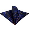 S&W SHLAX&WING Men's Pocket Square Blue Orange Geometric Large 12.6"