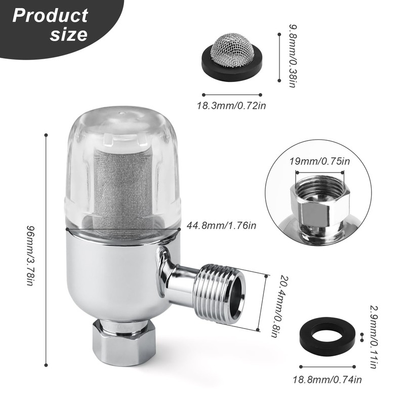 Water Filter Shower, JANDH Water System Prefilter, Reusable Filter, with