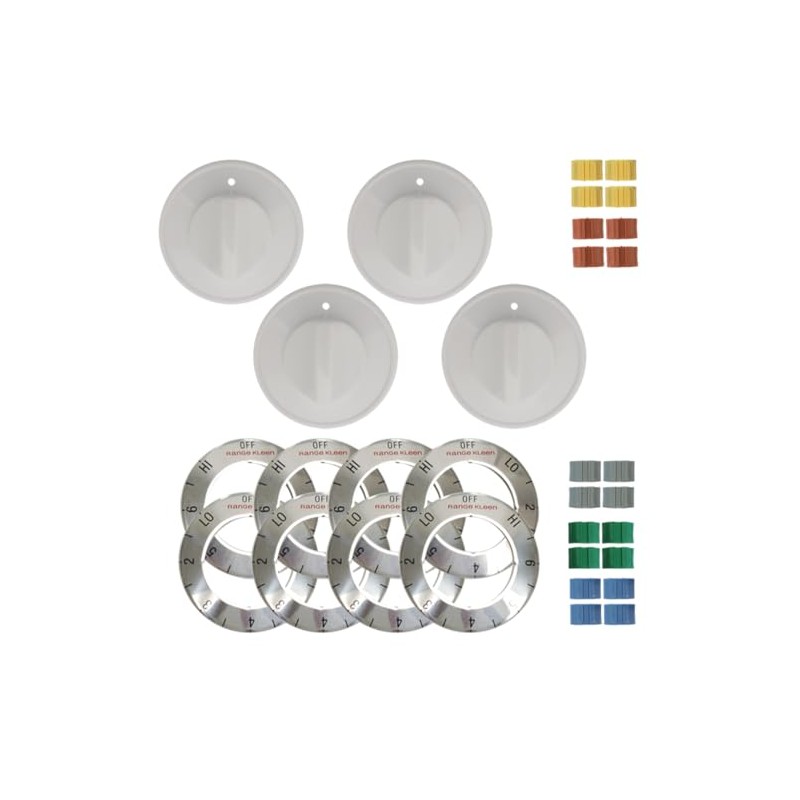 Range Kleen 8134 White Electric Range Knobs, 4 Pcs