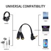 Poyiccot 3.5mm AUXケーブル2分配 オーディオケーブル L字型 3.5mm 延長ステレオオーディオ(オス)⇔3.5mmステレオ(メス) Y字 分岐 ケーブル