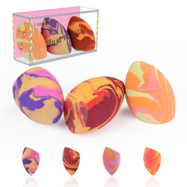 Unfovi Makeup Sponge Blind Box, Random 3Pcs from 4 Colors Makeup Sponges Set, Tricolor Fusion Beauty Cosmetic Beveled Shape for Foundation, Concealer, Powder Cream and Liquid Application (Mystery Box)