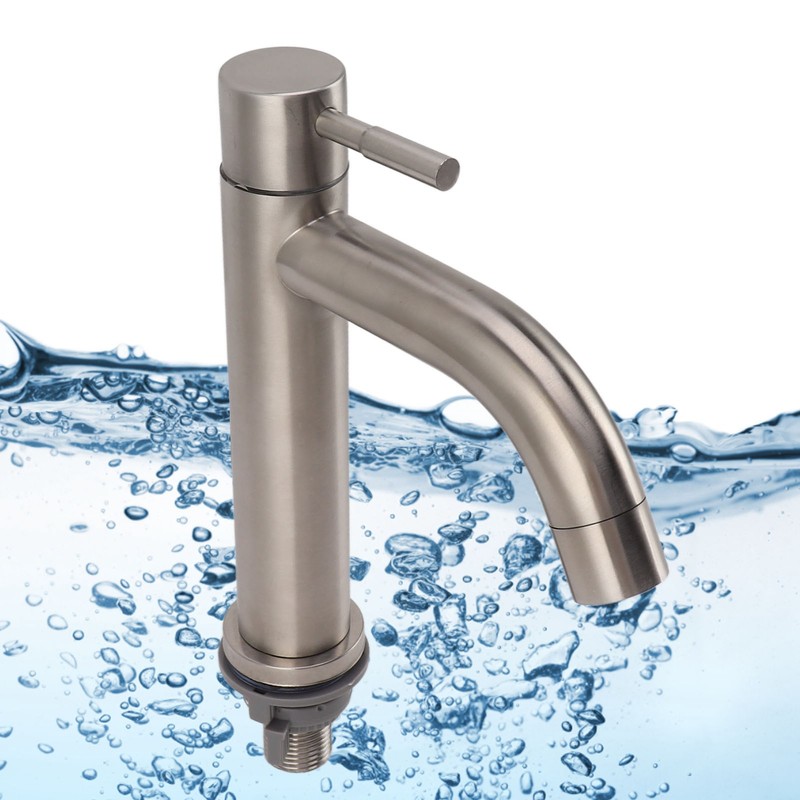 Kitchen Faucet Single Hole Stainless Steel Single Cold Sink Faucet