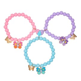 COLORFUL BLING BFF Bracelet for 3,Mother Daughter Bracelets Set,Cross Butterfly Heart Charm Bracelet for Women Men,Love Heart Matching Strand Bracelets Friendship Jewelry Gifts ﻿-Style 5