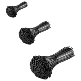 TTCUDADN Cable Ties Black - 300 Pack 2.5mm Zip Ties, Tie Wraps for Home, Office, Garden, Cable Management, Assorted in Sizes 100mm, 150mm, 200mm(100 pcs/Size)